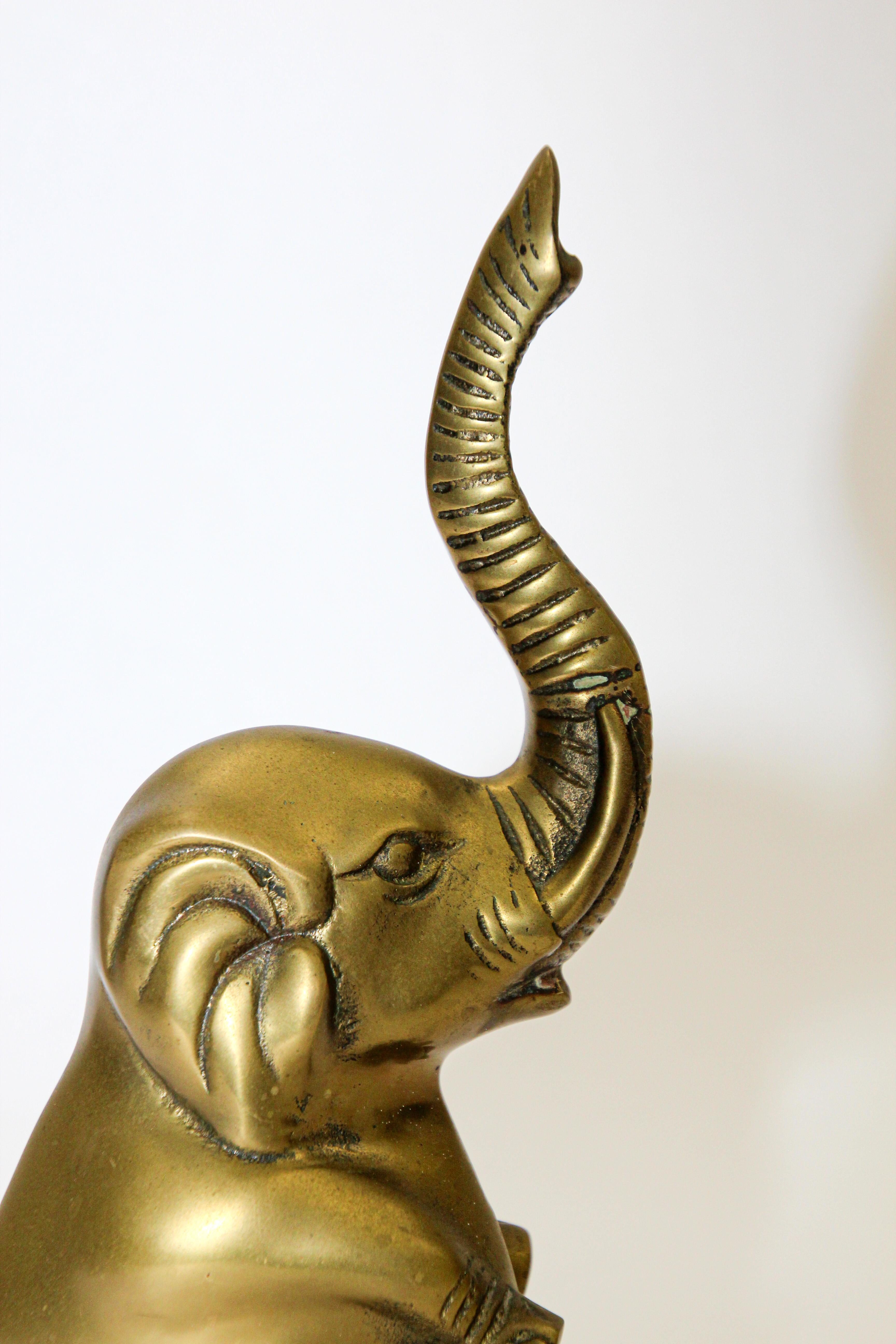 20th Century Vintage Cast Brass Elephant Sculpture Paper Weight