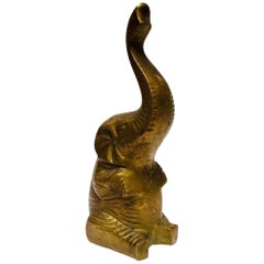 Vintage Cast Brass Elephant Sculpture Paper Weight
