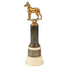 Vintage Cast Brass Great Dane Trophy, Mounted on Bakelite