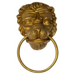 Vintage Cast Brass Lion's Head Door Knocker