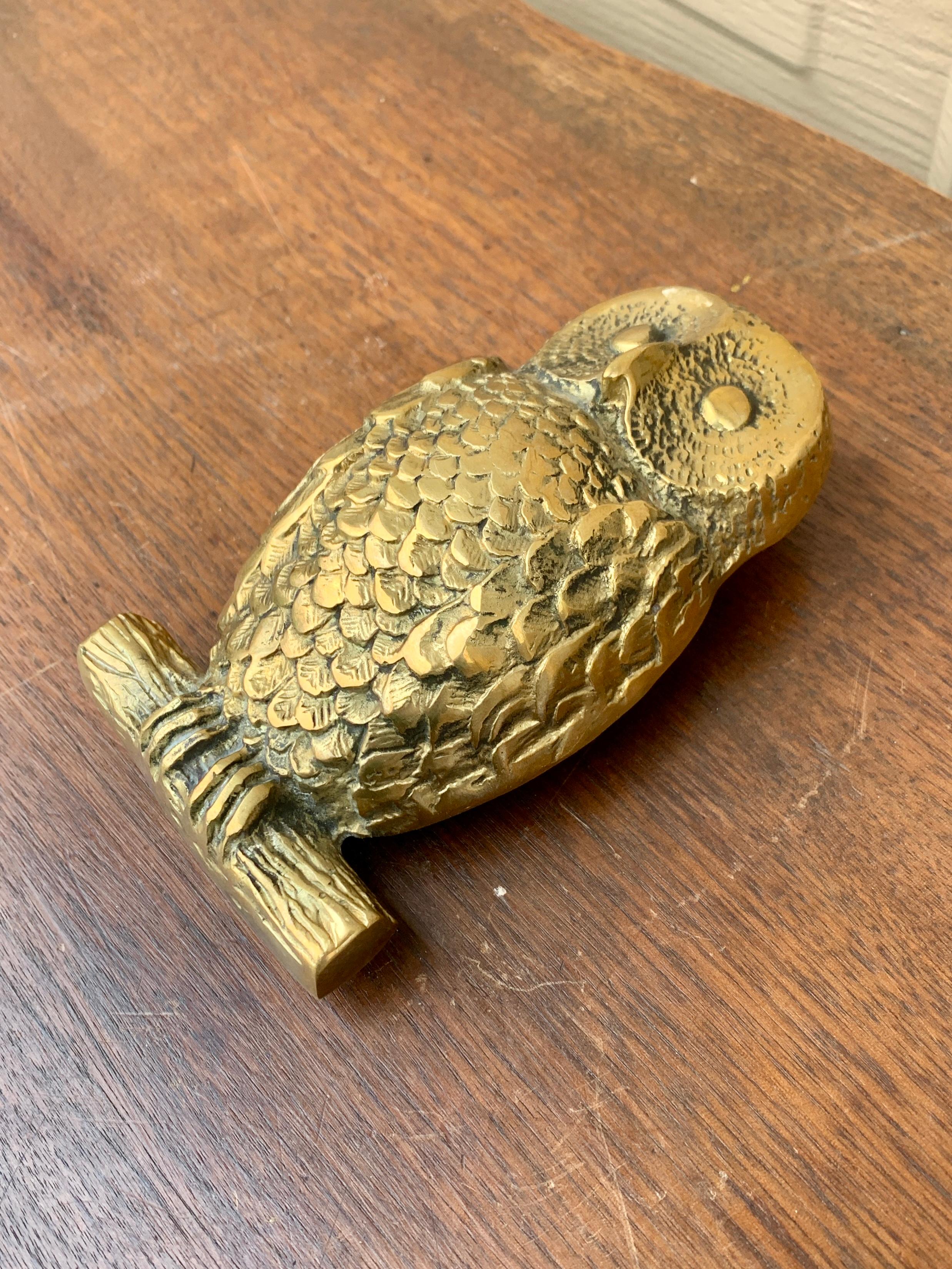 American Vintage Cast Brass Owl Door Knocker