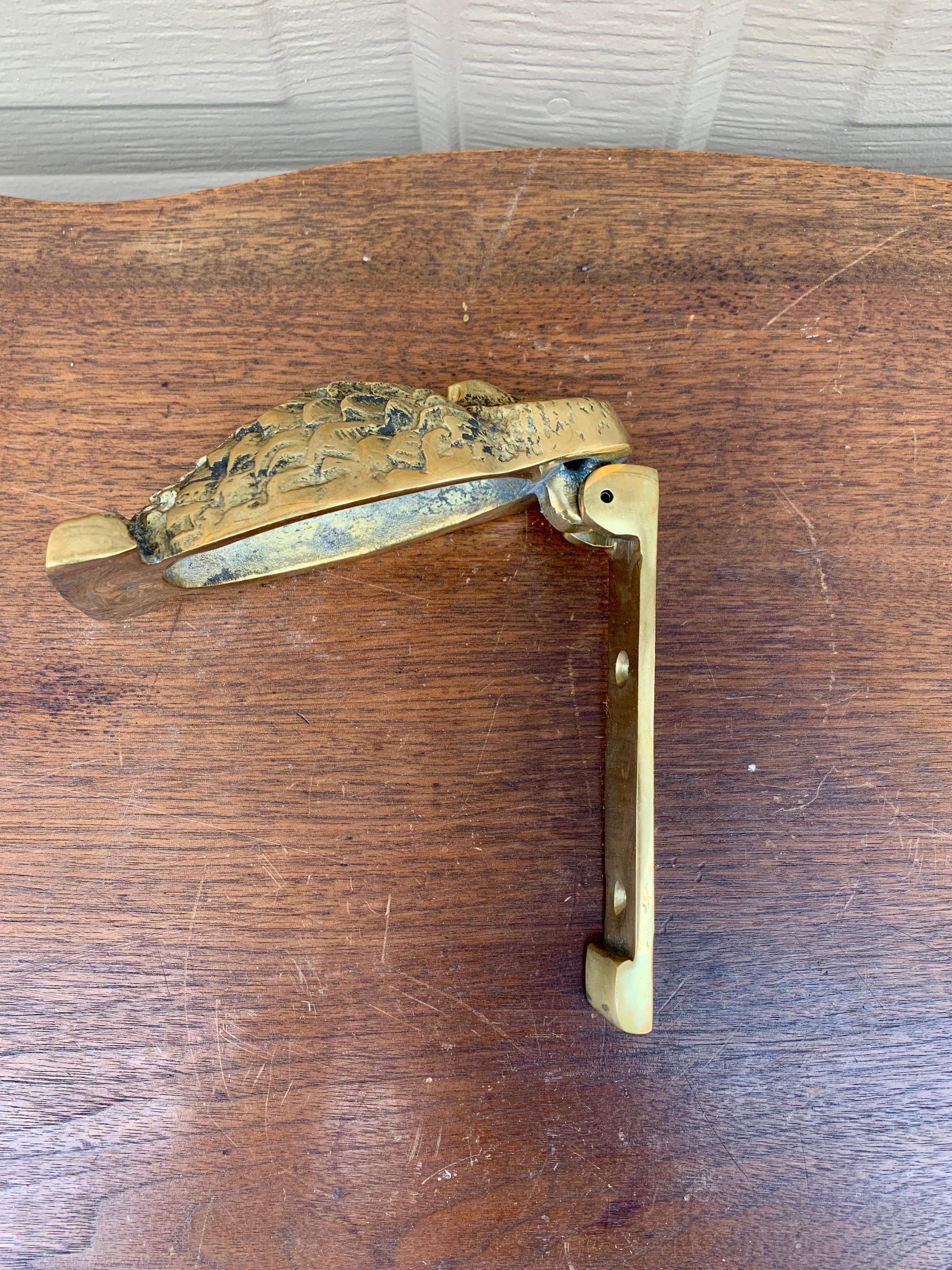 Vintage Cast Brass Owl Door Knocker 1