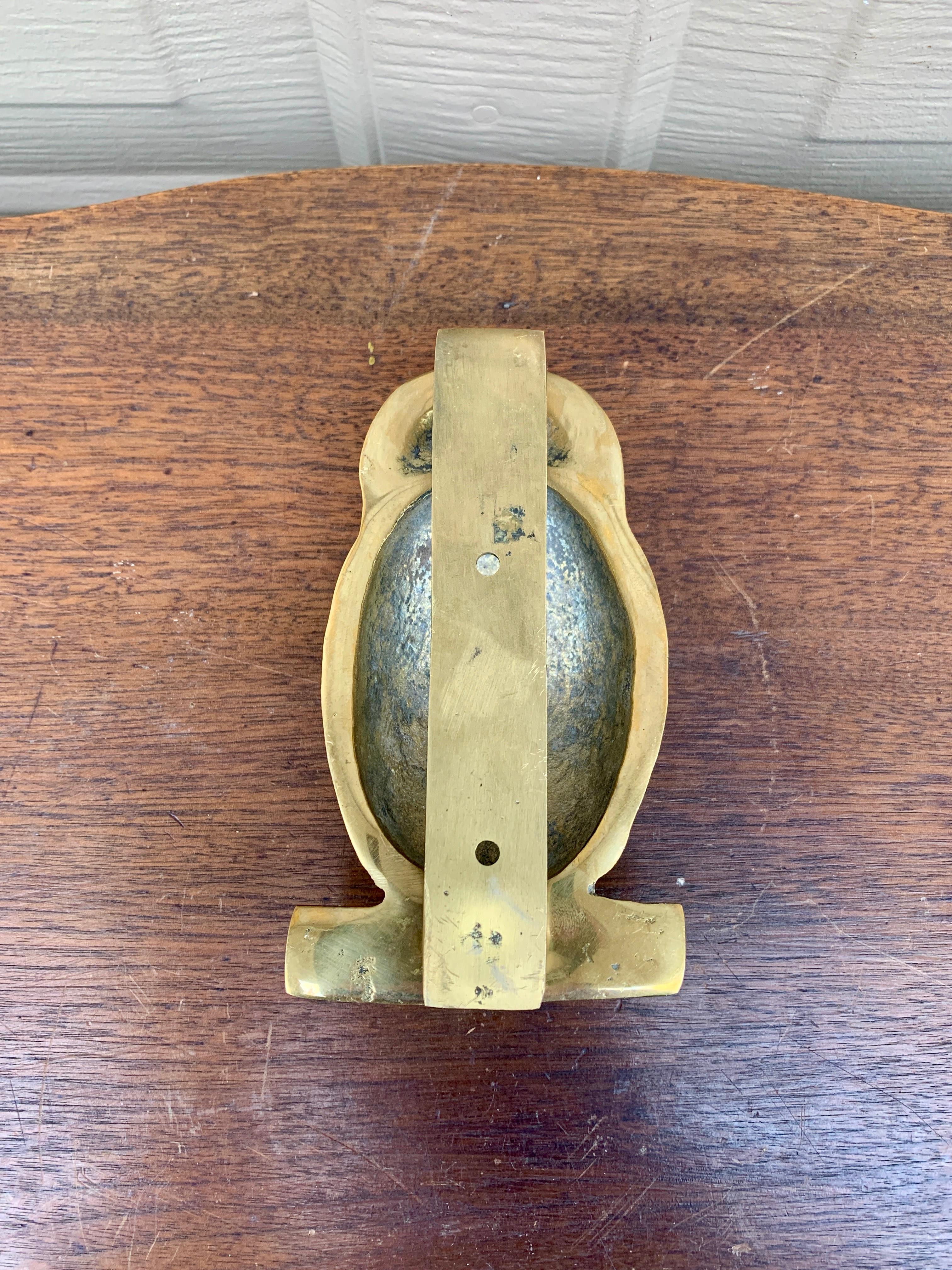 Vintage Cast Brass Owl Door Knocker 2