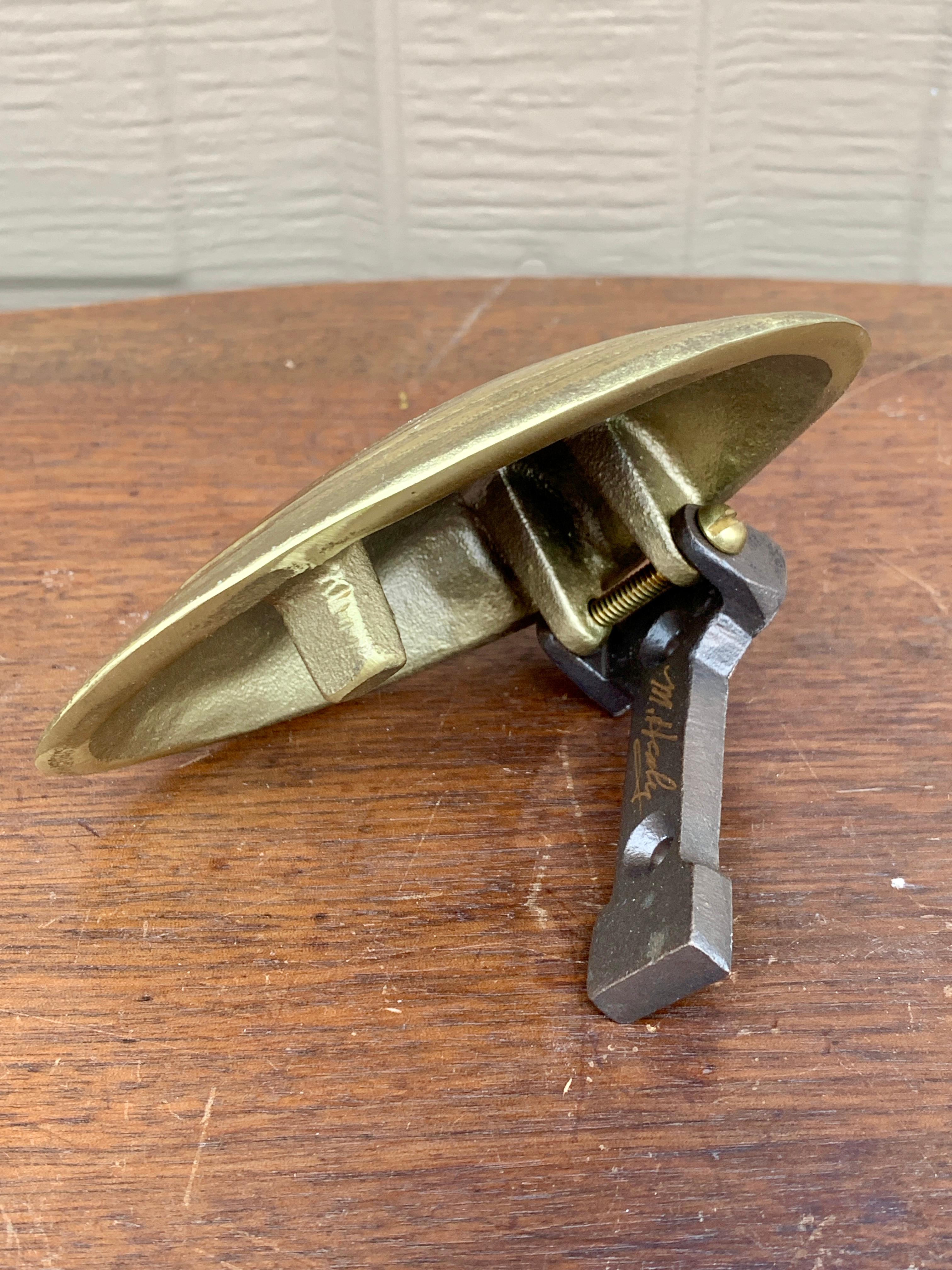 20th Century Vintage Cast Brass Quohog Clam Door Knocker For Sale