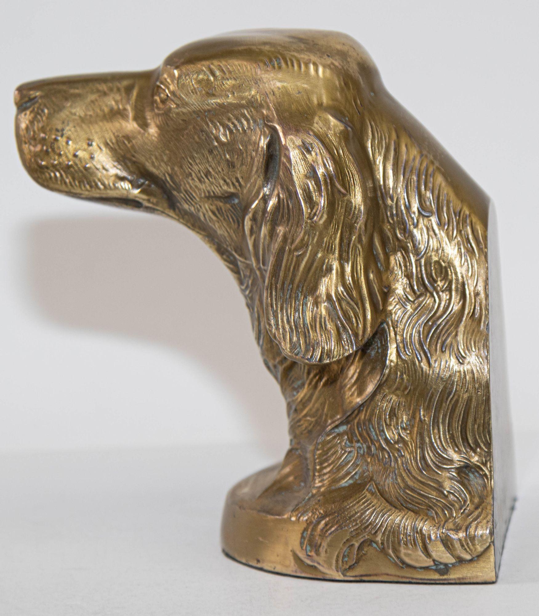 Vintage Cast Messing Skulptur von Beagle Hund Büste Buchstütze Briefbeschwerer (Viktorianisch) im Angebot