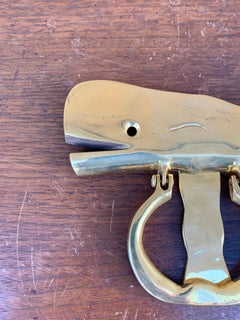 Vintage Cast Brass Whale Door Knocker