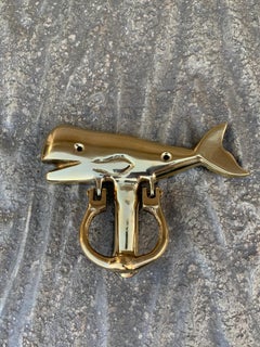 Vintage Cast Brass Whale Door Knocker