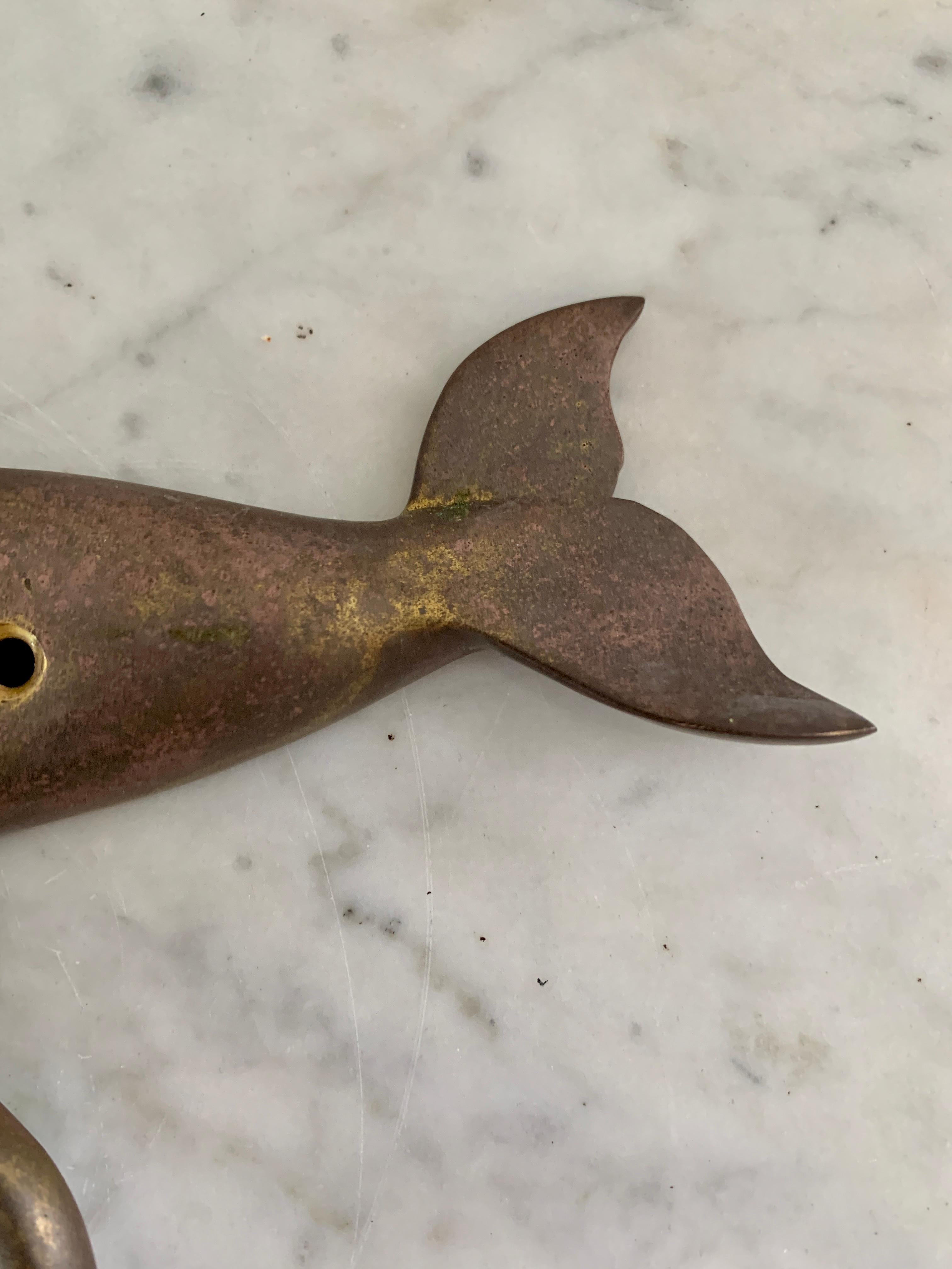 American Vintage Cast Brass Whale Door Knocker