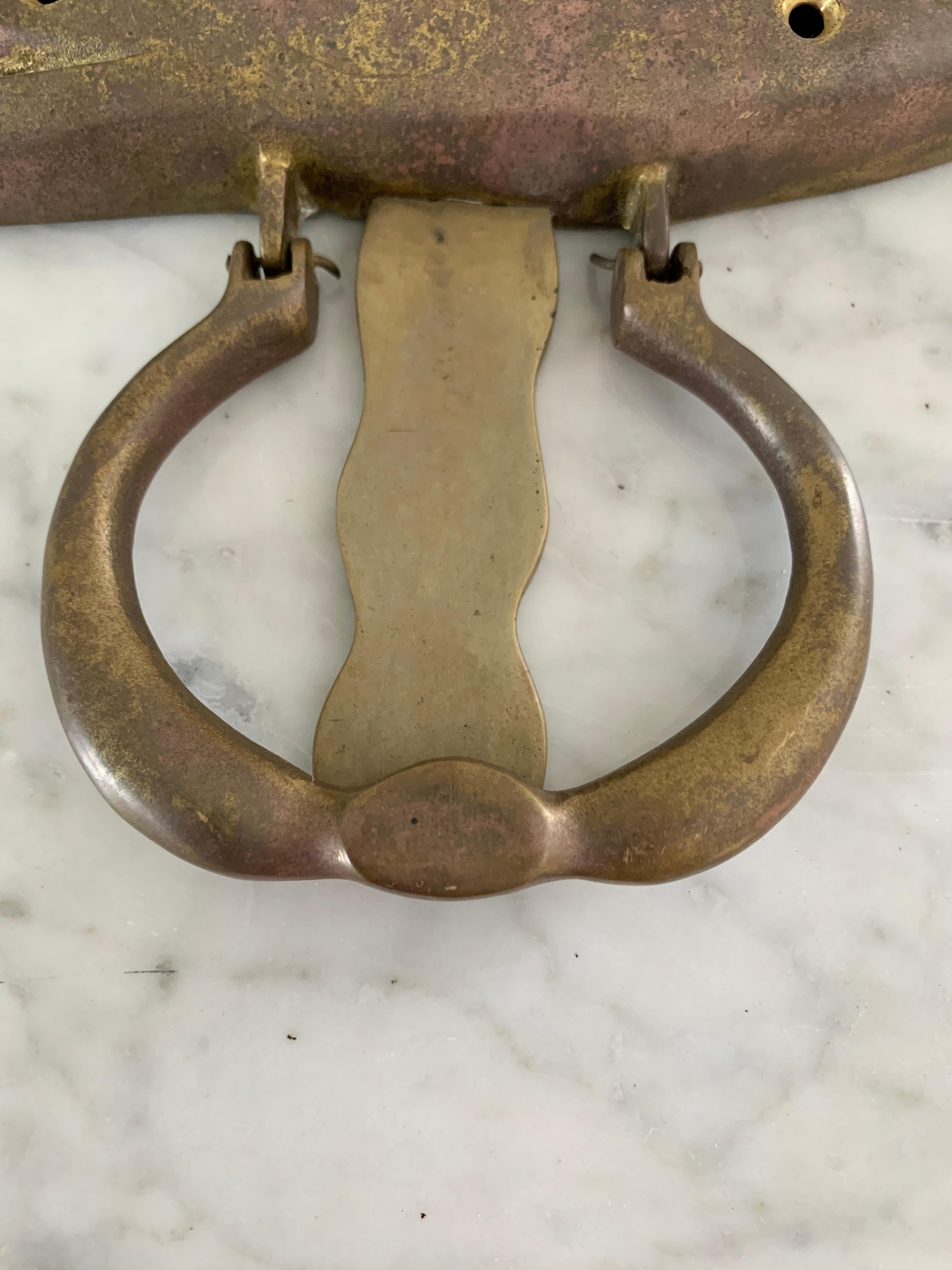 Vintage Cast Brass Whale Door Knocker 2
