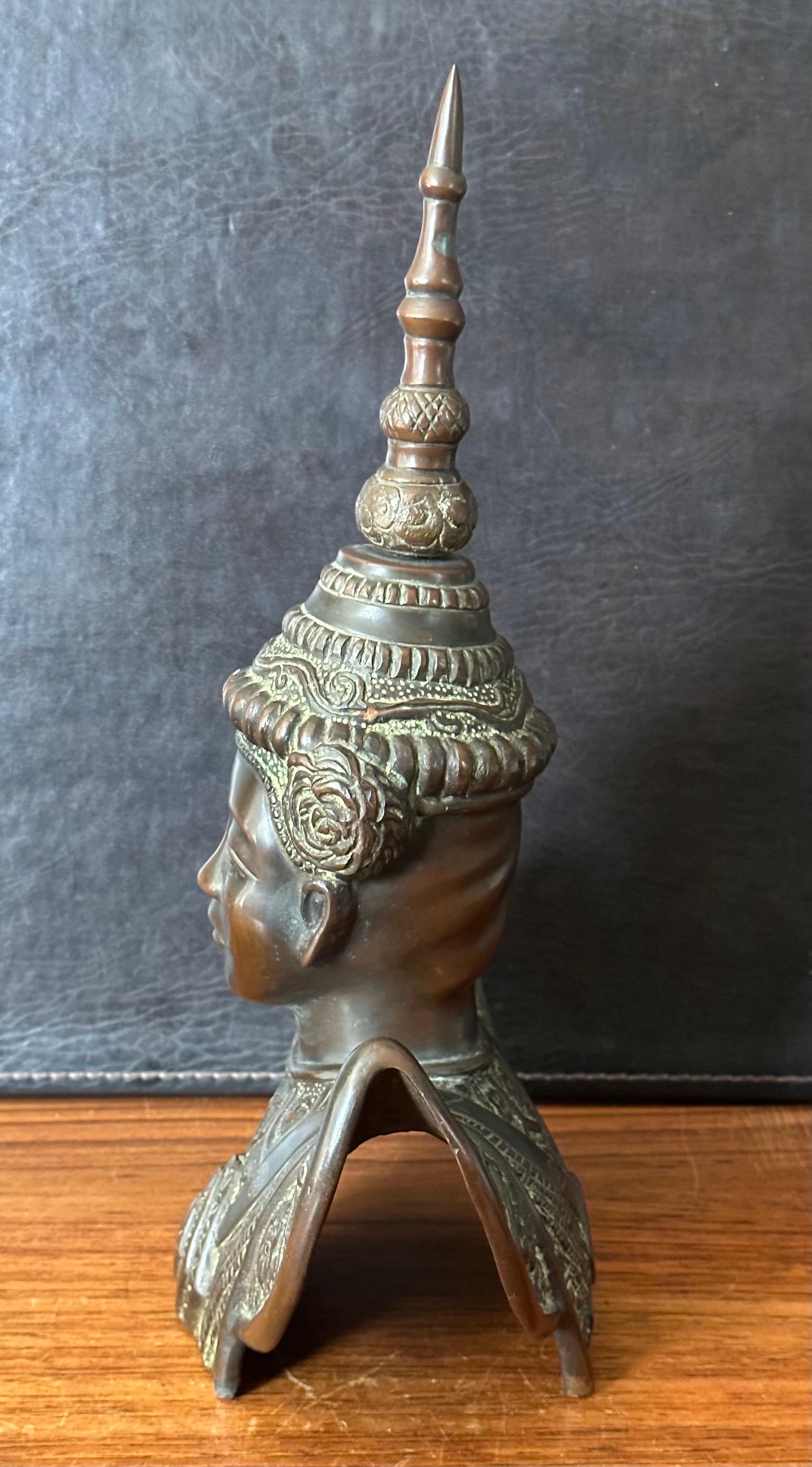 Vintage Cast Bronze Cambodian Dancer Sculpture For Sale 2