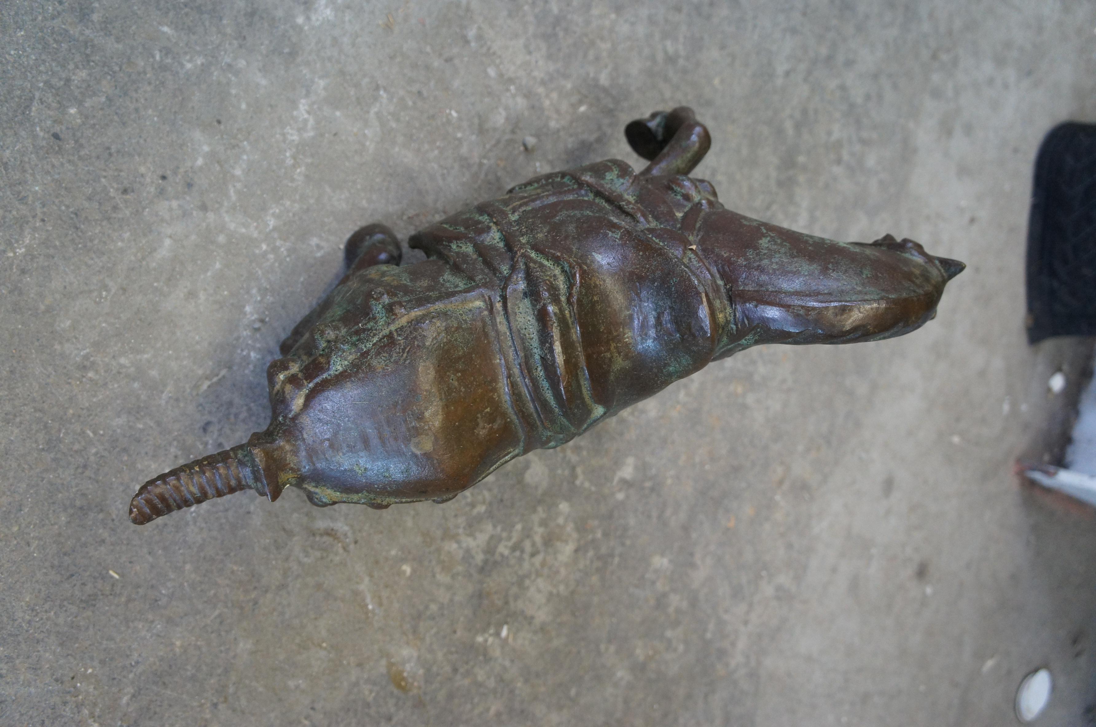 20th Century Vintage Cast Bronze Chinese Tang Dynasty Warrior Horse Sculpture Statue