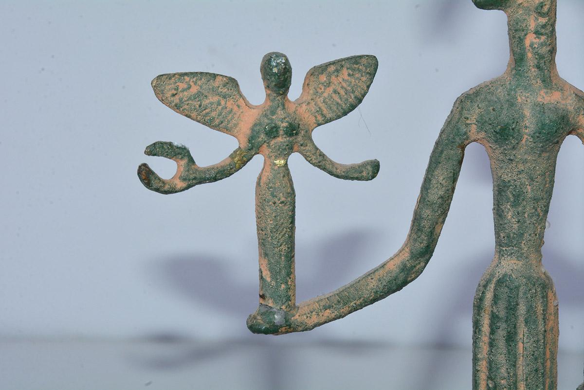 Vintage Cast Bronze Sculpture of Greek Goddess Athena Holding Nike 1