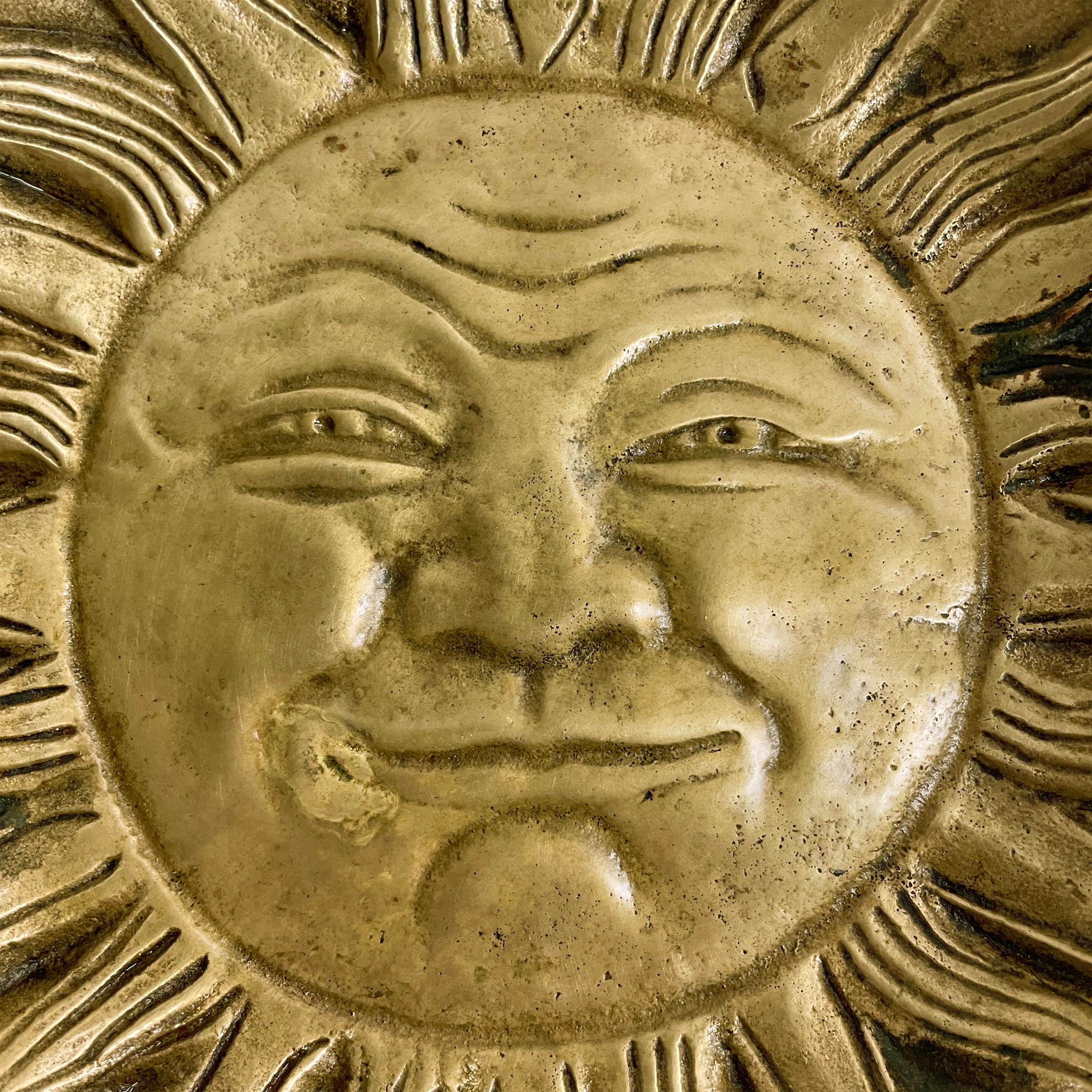 20th Century Vintage Cast Bronze Sun Catchall