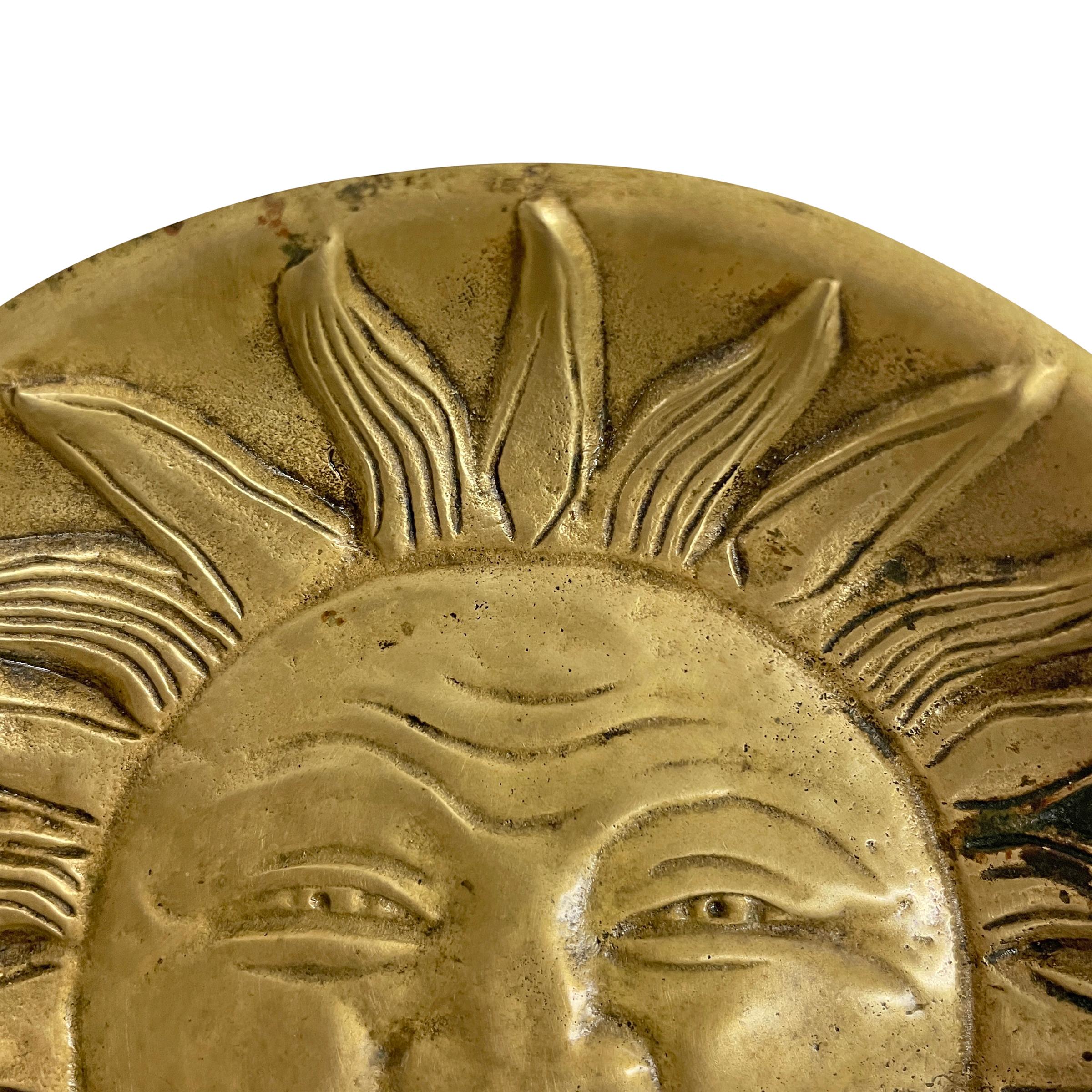Vintage Cast Bronze Sun Catchall 1