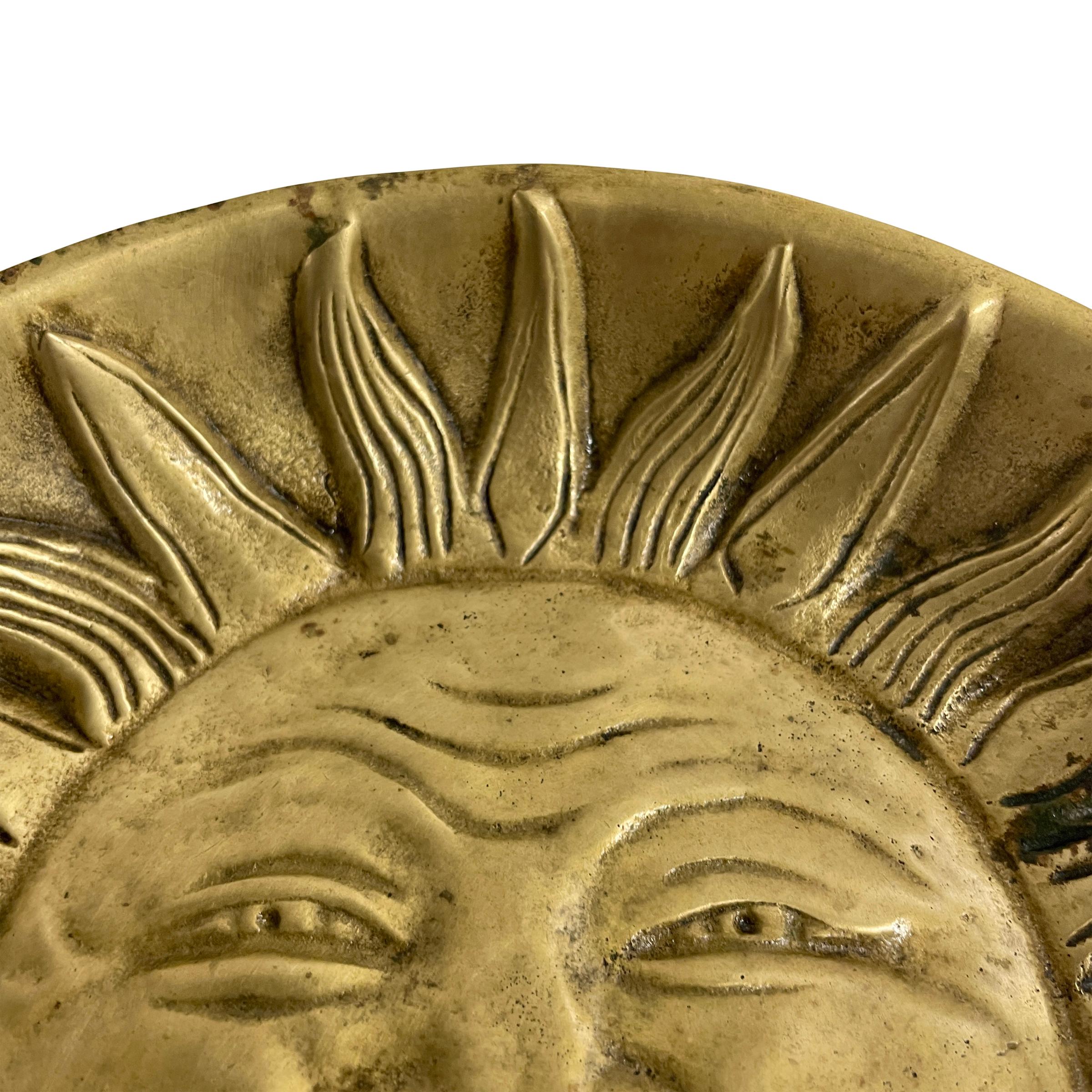Vintage Cast Bronze Sun Catchall For Sale 3
