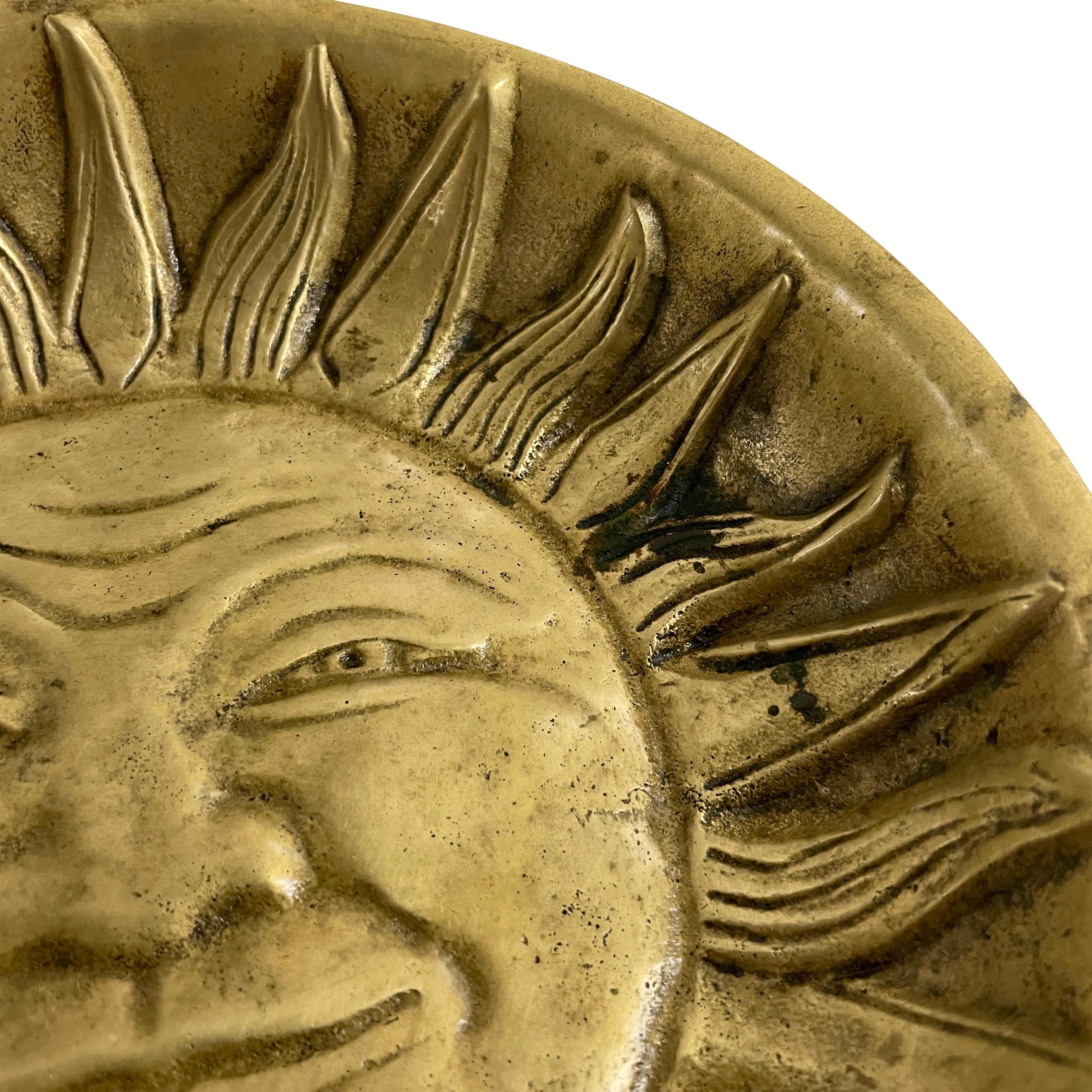 Vintage Cast Bronze Sun Catchall 3