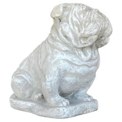 Vintage Cast Concrete Bulldog Statue