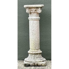 Vintage Cast Concrete Corinthian Column Pedestal