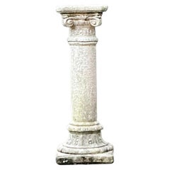 Vintage Cast Concrete Corinthian Column Pedestal