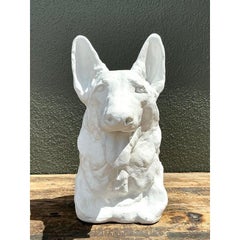 Vintage Cast Concrete German Shepherd Head