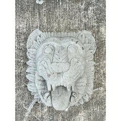 Vintage Cast Concrete Lions Head