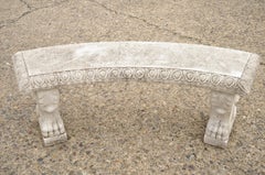 Vintage Gussbeton Pfote Füße Französisch Regency Stil geschwungene Gartenbank