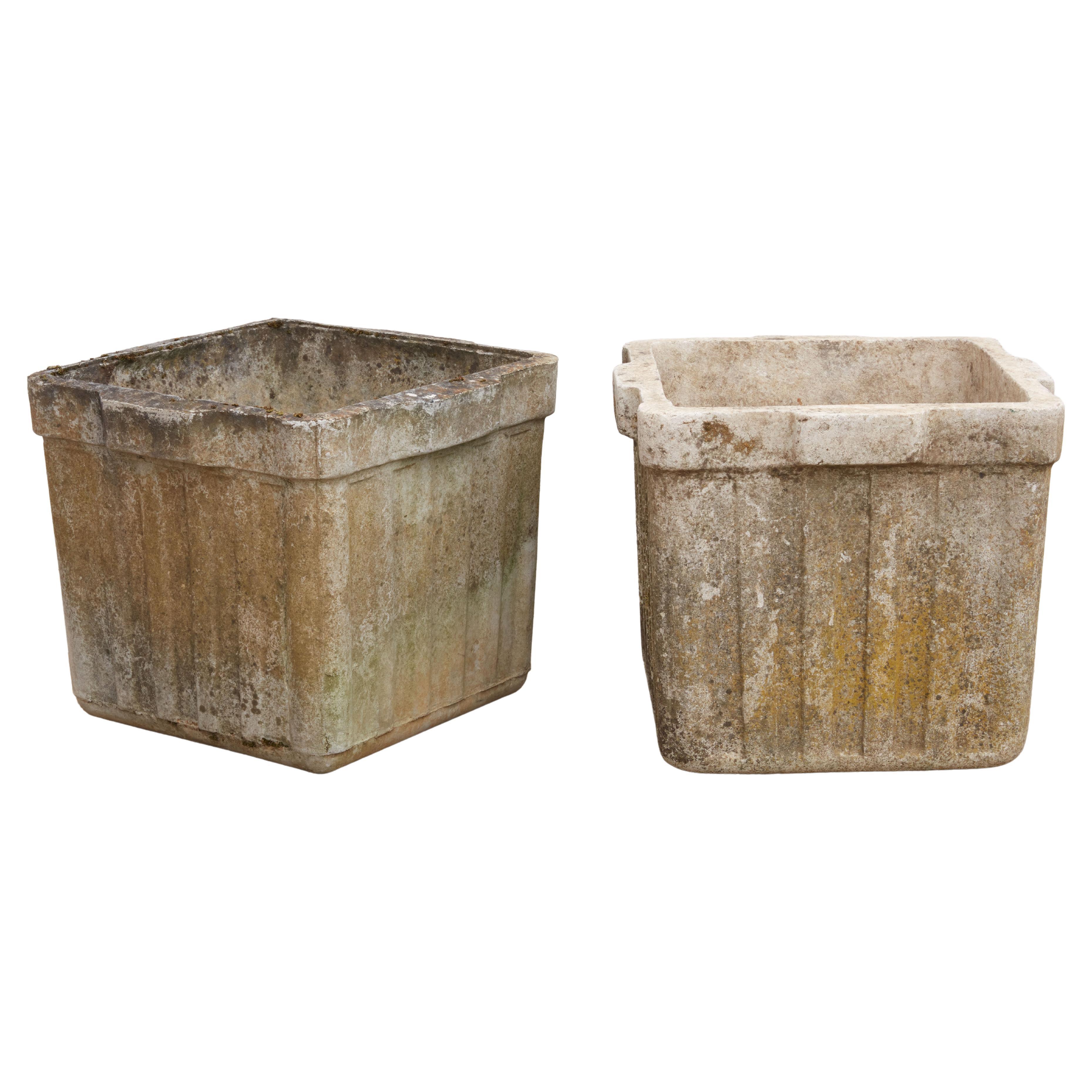 Contenitore per piante in cemento armato vintage