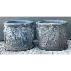 Vintage Cast Concrete Putti Cherub Planters