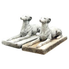 Vintage Cast Concrete Whippets - a Pair