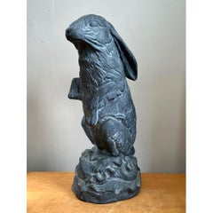 Vintage Cast Ecoplaster Rabbit Sculpture