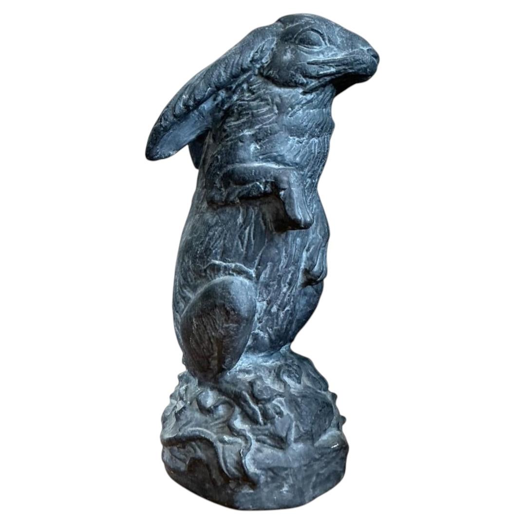 Vintage Cast Ecoplaster Rabbit Sculpture