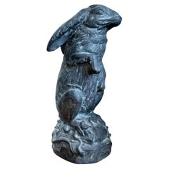 Vintage Cast Ecoplaster Rabbit Sculpture