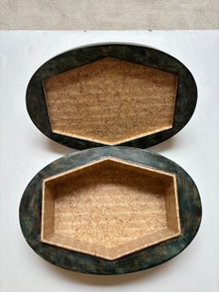 Vintage Cast Figural Silver Tone Metal Monkey on a Wooden Box by Maitland Smith