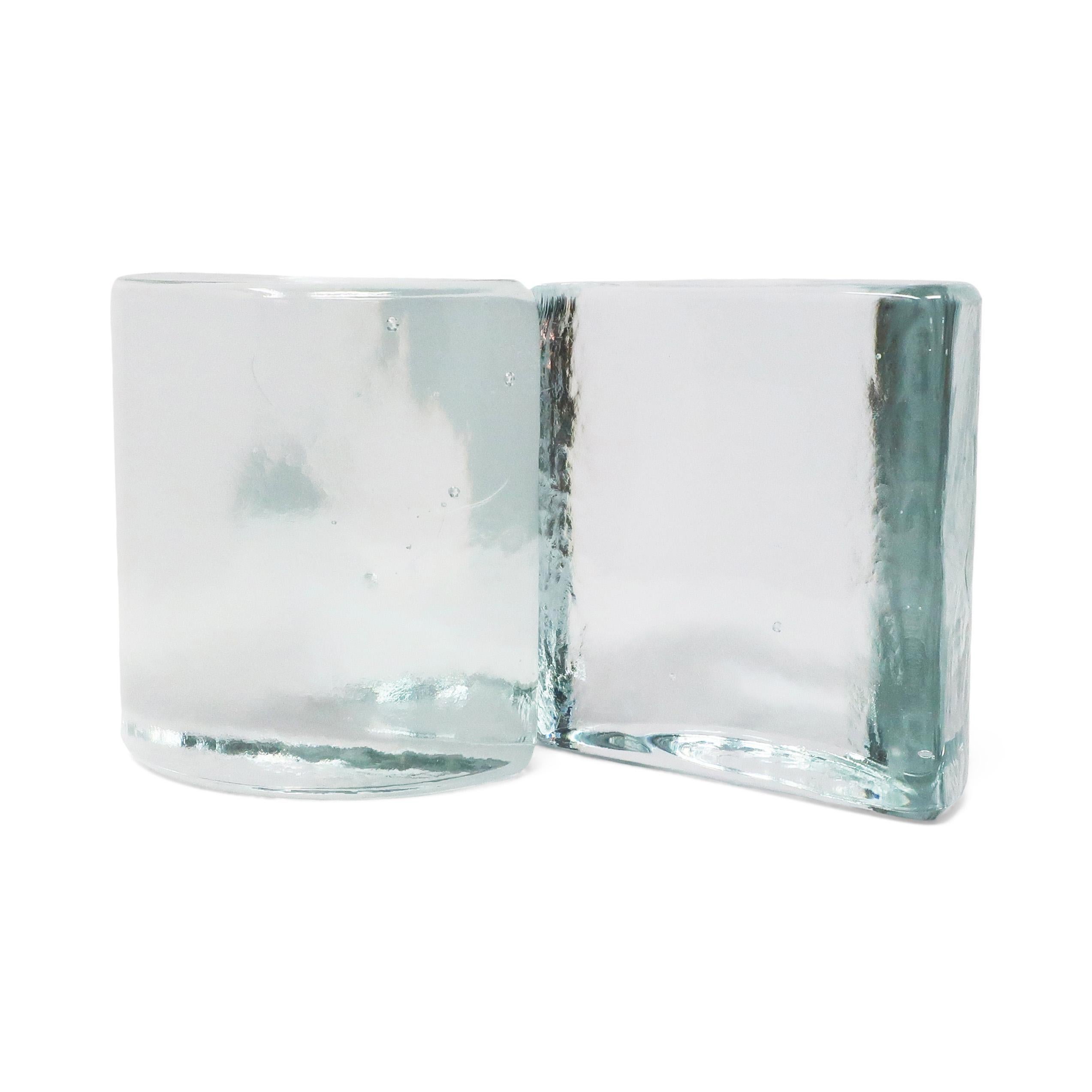 vintage glass bookends