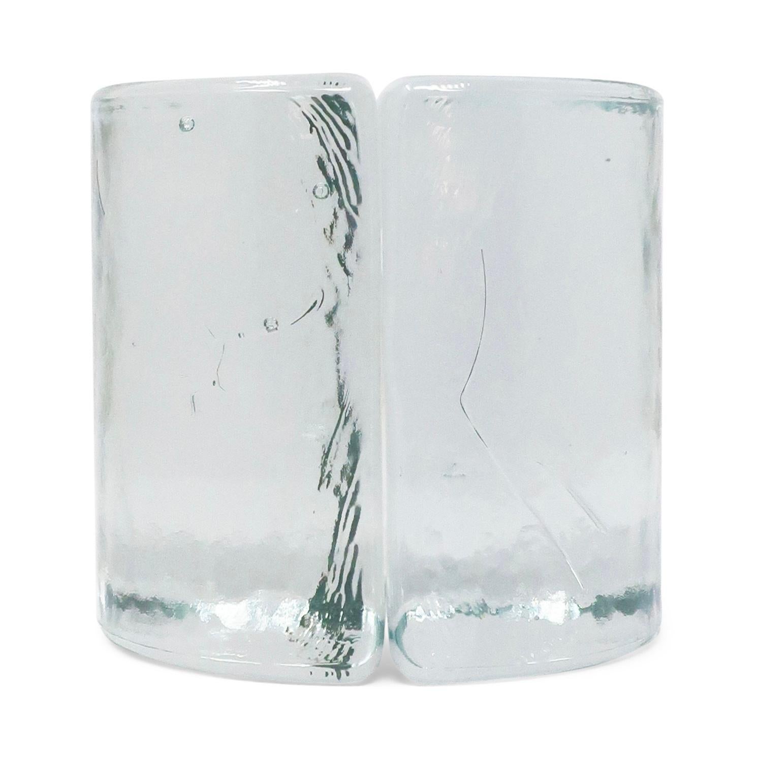 Vintage Cast Glass Bookends by Blenko 2
