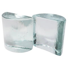 Retro Cast Glass Bookends by Blenko