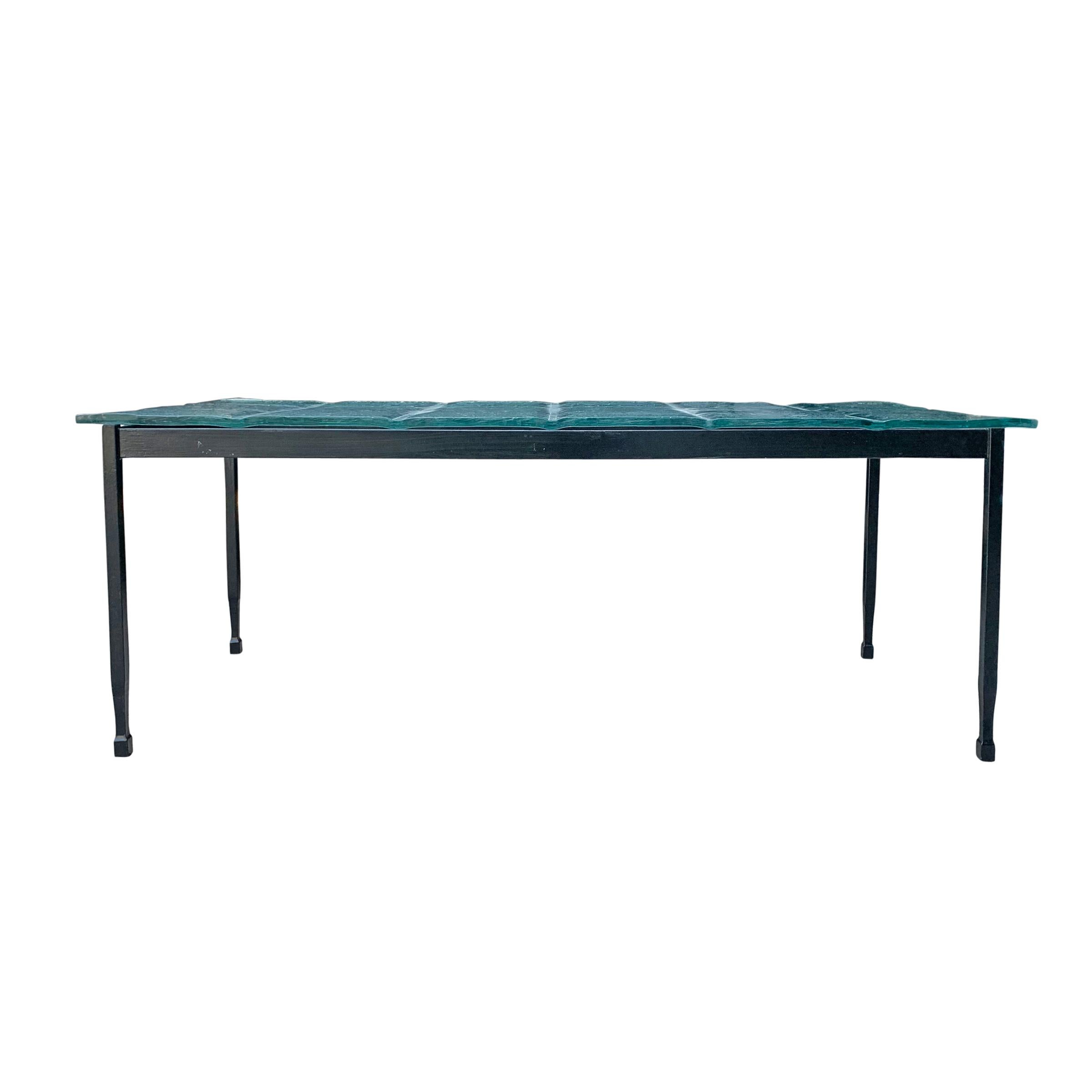 Modern Vintage Cast Glass Low Table