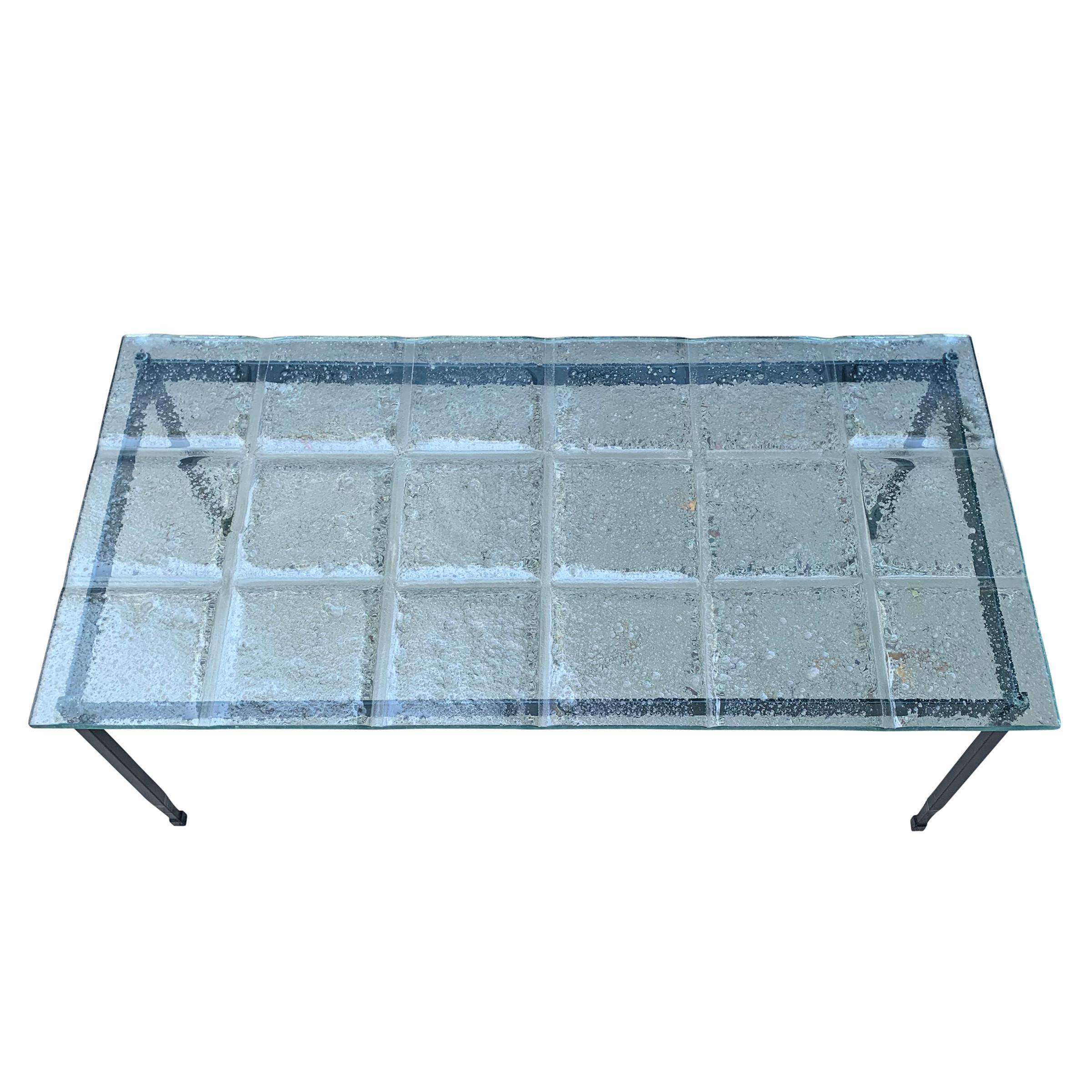 American Vintage Cast Glass Low Table