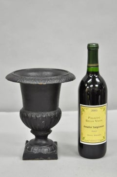 Vintage Cast Iron 8.5" French Classical Style Small Table Top Urn Flower Vase