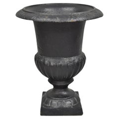 Vintage Cast Iron 8.5" French Classical Style Small Table Top Urn Flower Vase