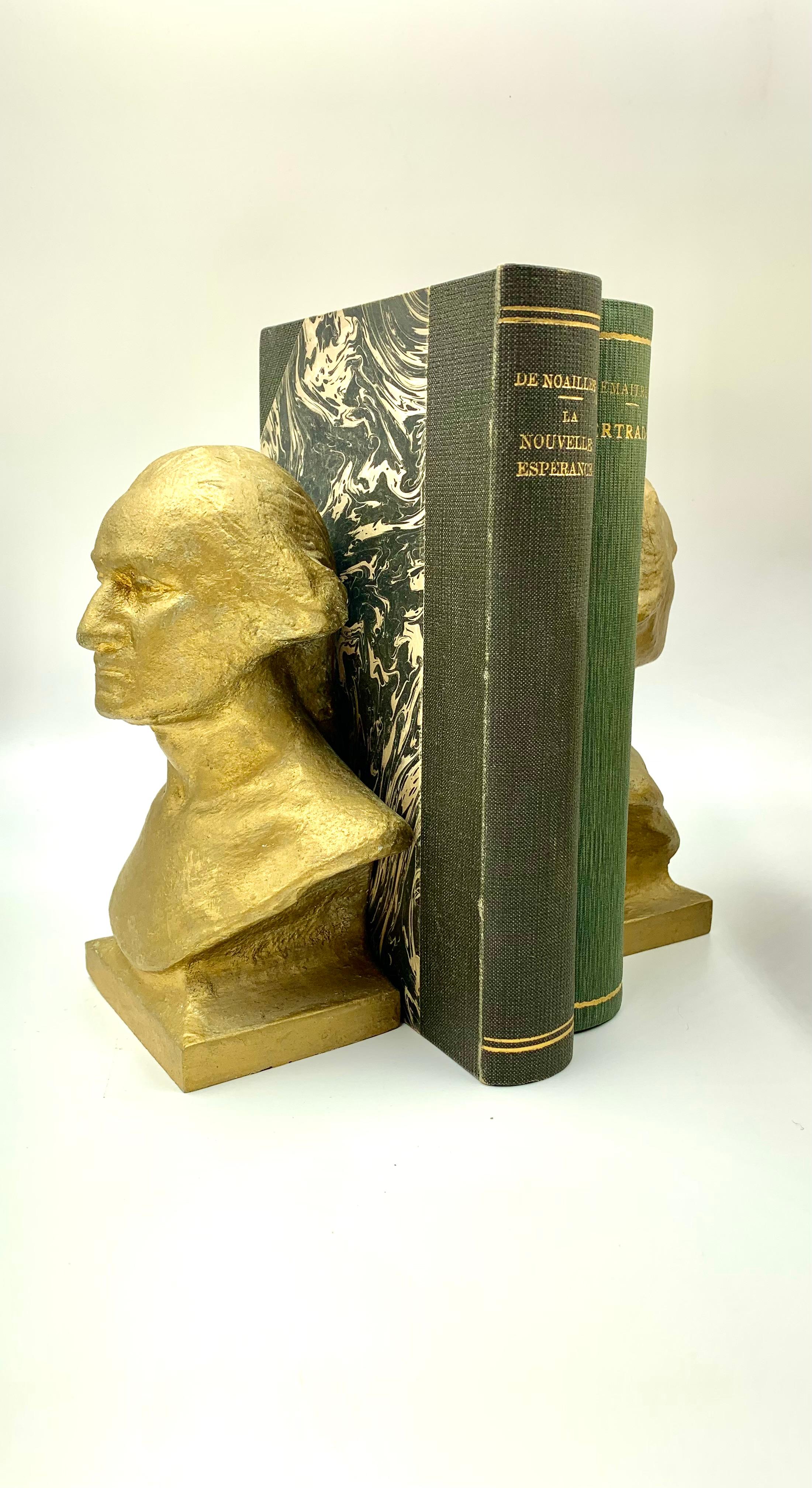 Vintage Cast Iron American Classical George Washington Bookends 3