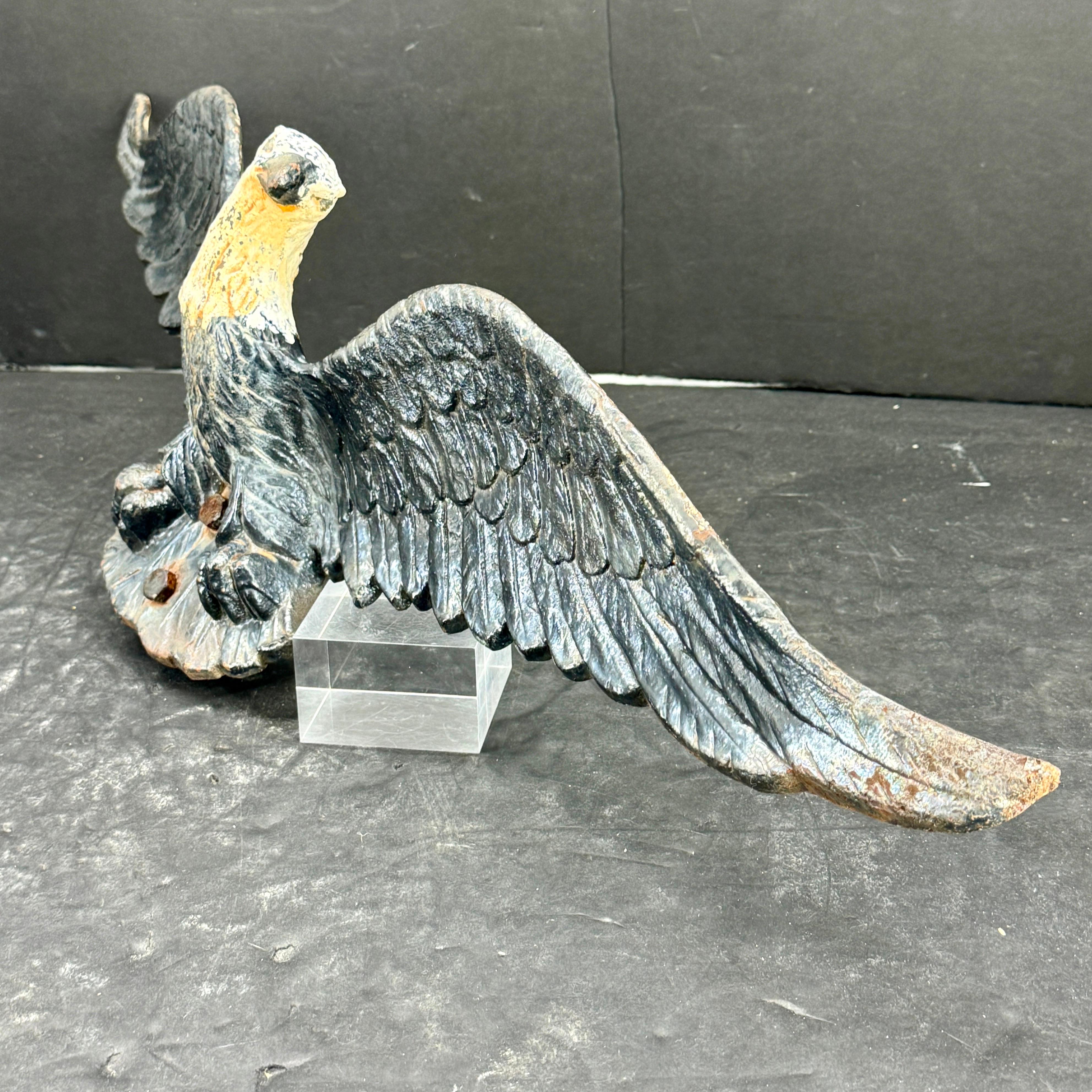 Vintage Cast Iron American Eagle Wall Plaque Fragment For Sale 5