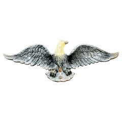 Vintage Cast Iron American Eagle Wall Plaque Fragment