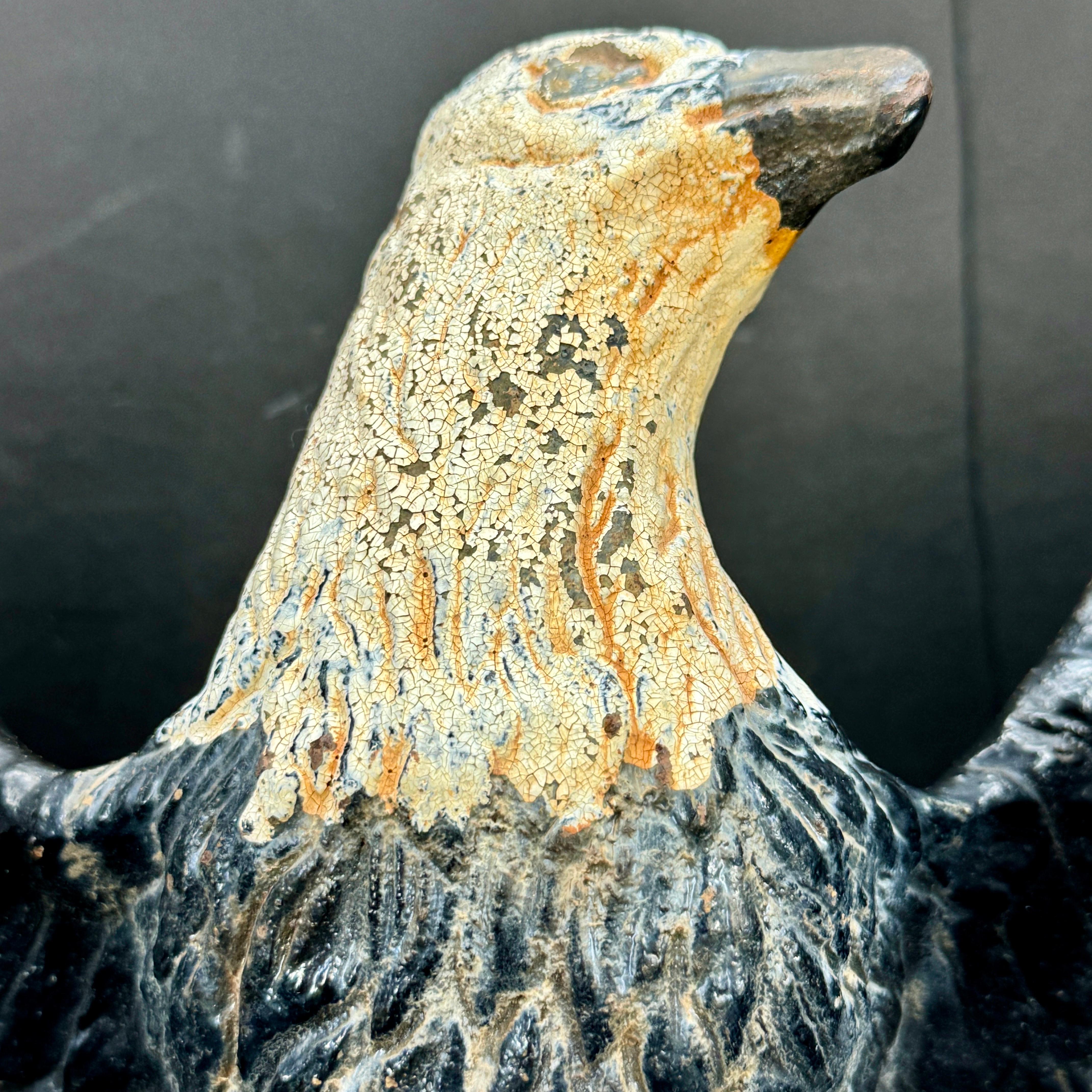 Vintage Cast Iron American Eagle Wall Plaque Fragment For Sale 1