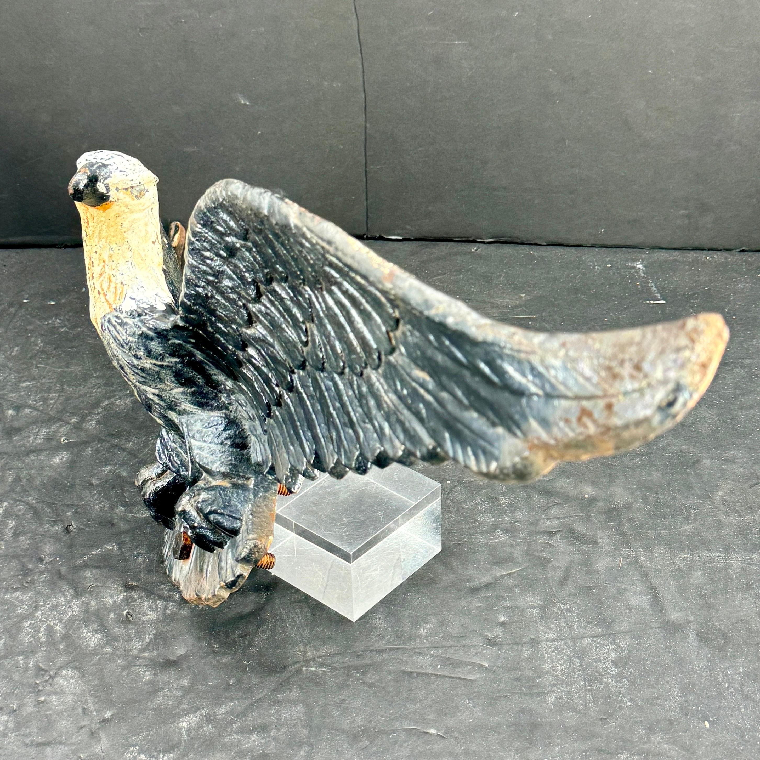 Vintage Cast Iron American Eagle Wall Plaque Fragment For Sale 4