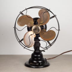 Vintage Cast Iron and Brass Emerson Electric Oscillating Fan, c.1930