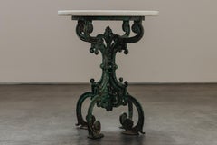 Vintage Cast Iron And Marble Garden Table From France, Circa 1940