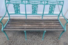 Vintage Cast Iron and Wood Diana the Huntress Bench attributed to Molla