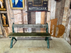 Vintage Cast Iron and Wooden Garden Seat Bench