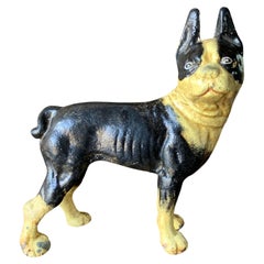 Fermaporta per cani Boston Terrier in ghisa vintage